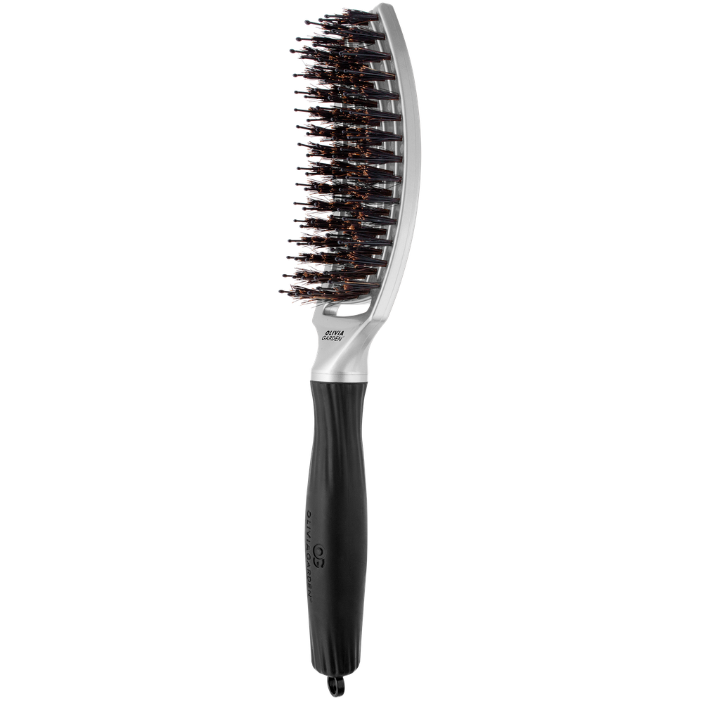 Fingerbrush Combo Medium Trinity Silber, 6-reihig-ZUBEHÖR-Olivia Garden-TipTopPreis GmbH