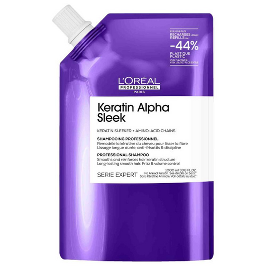Keratin Alpha Sleek Shampoo Refill-PFLEGE-L'Oréal-1000ml-TipTopPreis GmbH