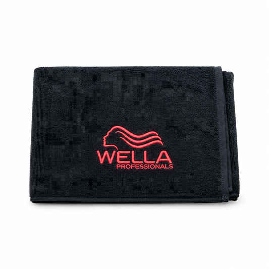 Wella Professionals Handtuch Schwarz aus Baumwolle – 90 × 102 cm