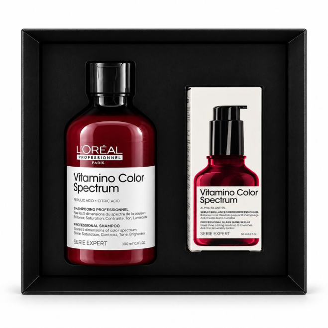Loreal Professionnel Vitamino Color Spectrum Set – Shampoo 300 ml + Glass Shine Serum 50 ml