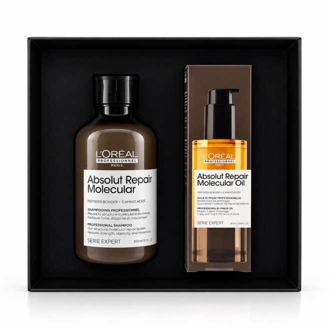 Loreal Professionnel Absolut Repair Molecular Set – Shampoo 300 ml + Bi-Phase Oil 90 ml